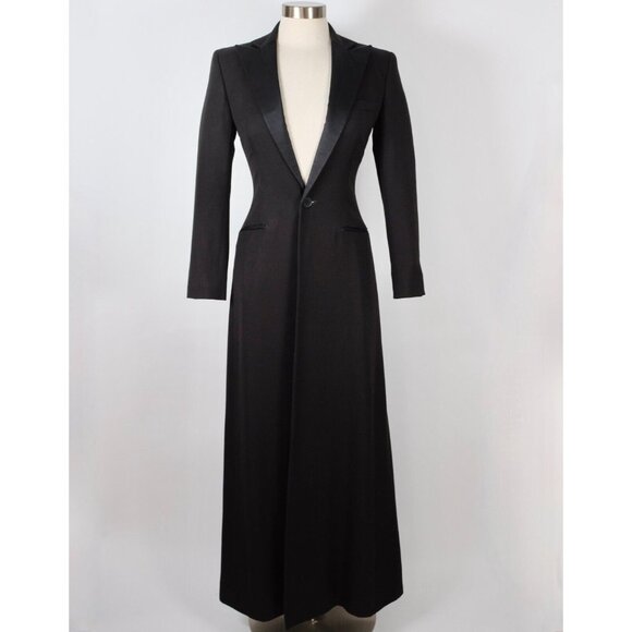 Ralph Lauren Purple Label Collection long coat 4 jacket tuxedo black - Picture 1 of 14